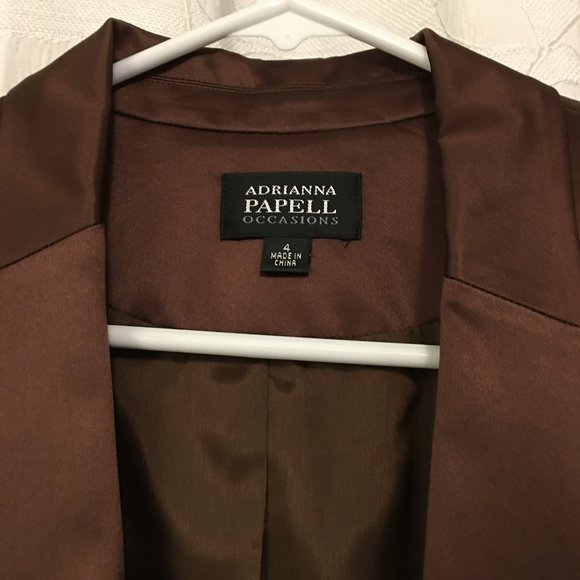 Adrianna Papell Occasions size 4 chocolate brown dress with jacket - Picture 3 of 6